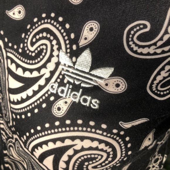 SOLD Adidas white and black zip up paisley jacket - Picture 5 of 5